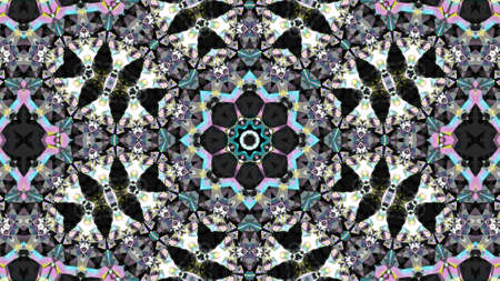 Kaleidoscope wallpaper. Hypnotic abstract image. Mandala surreal ornament. Psychedelic multicolor  illustration.の写真素材