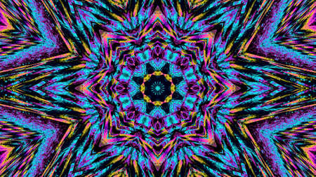 Kaleidoscope wallpaper. Hypnotic abstract image. Mandala surreal ornament. Psychedelic multicolor  illustration.の写真素材