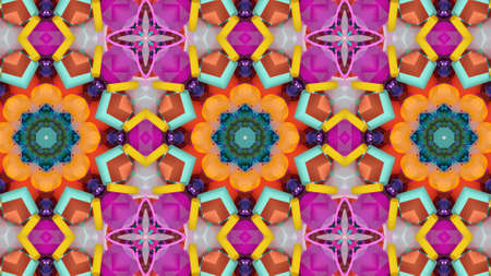 Kaleidoscope wallpaper. Hypnotic abstract image. Mandala surreal ornament. Psychedelic multicolor  illustration.の写真素材