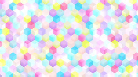 Cubes background. Colorful wallpaper. 3d rendering. Abstract geometric backdrop. Blocks. Simple...