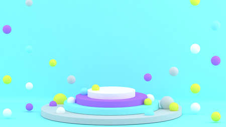 3d background. Abstract wallpaper. Shapes 3d. Flying geometric objects. Minimalism. Trendy modern...