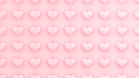 Hearts Valentines Day wallpaper. 3d illustration. Love, wedding, engagement, marriage celebration....