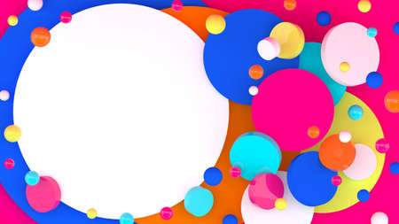 3d background. Frame. Abstract wallpaper. Place for text. Shapes 3d. Geometric objects. Minimalism. Trendy modern illustration. Render. Stylish concept. Poster backdrop. Minimal style.の写真素材