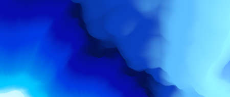 Color explosion. Abstract paint splash. Ultra wide wallpaper. Blue fractal. Digital art. Futuristic surreal texture. 3d illustration. Creative neon color flow background.の写真素材