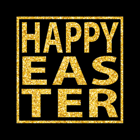 Easter glitter background. Happy Easter. Golden sparkles texture. Gold. Spring holiday vector can be used for web design, printed products.のイラスト素材