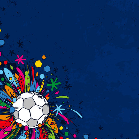 Foodball doodles ornament background. Soccer bright sketches. European football theme sport wallpaper.のイラスト素材