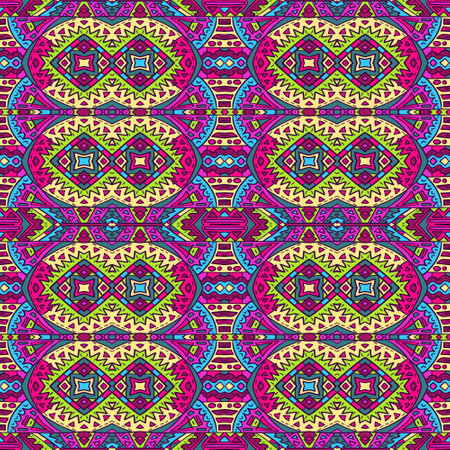 Native aztec pattern. Ethnic background with trendy tribal elements. Vector doodling style pattern for web design, textures, fashion textile, interior fabric or printed products.のイラスト素材