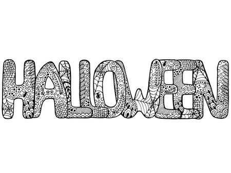 Halloween word vector can be used for web design, textures, printed products, cards, party invitations, cloth and other.のイラスト素材