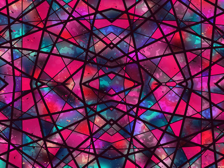 Abstract background. Ethnic ornament on grunge colorful texture. Ethnic geometric wallpaper. Creative vector backdrops. Aztec style illustration. Mexican or brazilian style design.のイラスト素材