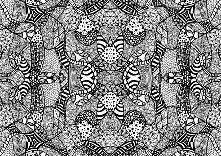 Background with a lot of unique elements. Totally hand drawn illustration. Vector image can be used for backgrounds, web design, surface textures, fashion textile, trendy cases and printed products.のイラスト素材