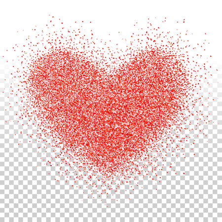 Confetti heart. Valentines day holiday symbol. Love vector. Heart shape glitter. Sparkles. Romantic illustration for web design, creative projects or printed products.のイラスト素材