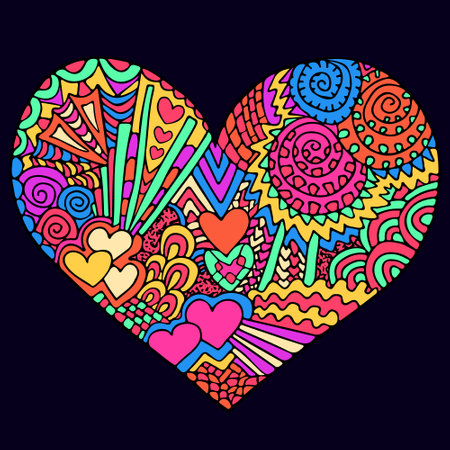 Valentines day heart. colorful heart symbol. Vector illustration can be used for web design, trendy printed products, posters, invitations and greeting cards.のイラスト素材