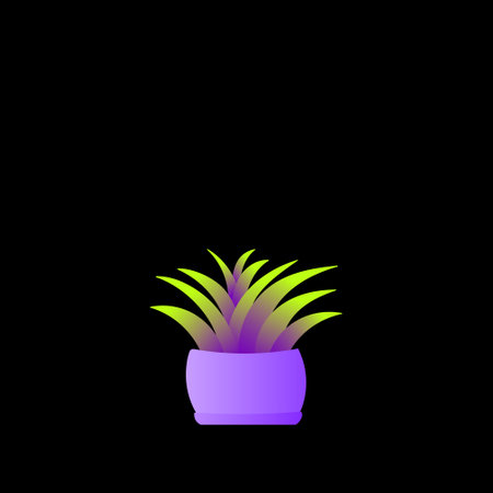 Flat plant. Indoor. Flower pots. Leaves. Foliage. Trendy vector collection. Potted plant. Garden. Jungle. Flat design. Gradient colors. Outdoor. Tropical.のイラスト素材