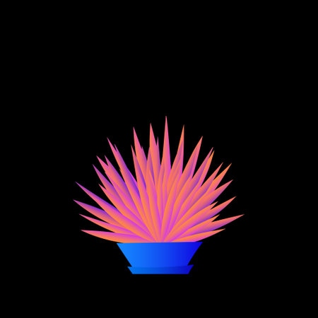 Flat plant. Indoor. Flower pots. Leaves. Foliage. Trendy vector collection. Potted plant. Garden. Jungle. Flat design. Gradient colors. Outdoor. Tropical.のイラスト素材