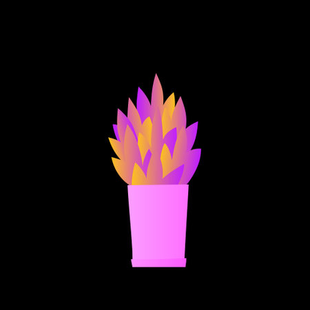 Flat plant. Indoor. Flower pots. Leaves. Foliage. Trendy vector collection. Potted plant. Garden. Jungle. Flat design. Gradient colors. Outdoor. Tropical.のイラスト素材