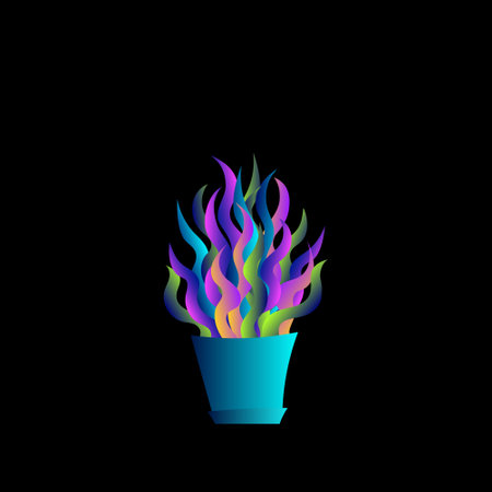 Flat plant. Indoor. Flower pots. Leaves. Foliage. Trendy vector collection. Potted plant. Garden. Jungle. Flat design. Gradient colors. Outdoor. Tropical.のイラスト素材