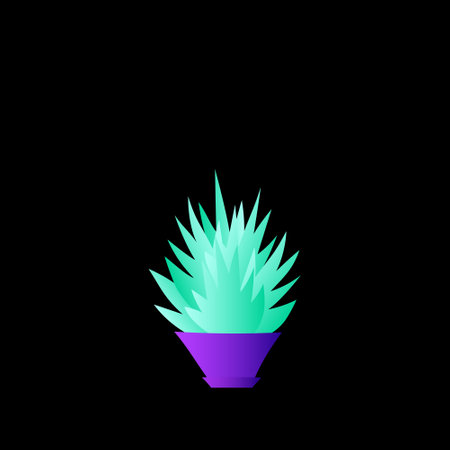 Flat plant. Indoor. Flower pots. Leaves. Foliage. Trendy vector collection. Potted plant. Garden. Jungle. Flat design. Gradient colors. Outdoor. Tropical.のイラスト素材