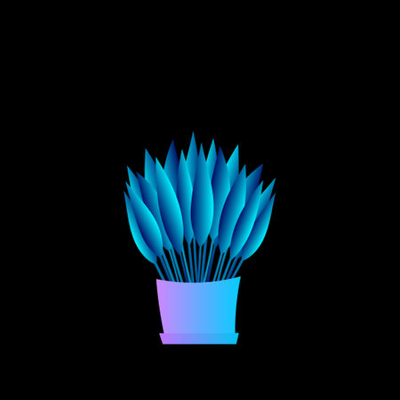 Flat plant. Indoor. Flower pots. Leaves. Foliage. Trendy vector collection. Potted plant. Garden. Jungle. Flat design. Gradient colors. Outdoor. Tropical.のイラスト素材