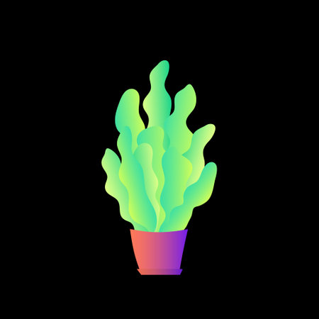 Flat plant. Indoor. Flower pots. Leaves. Foliage. Trendy vector collection. Potted plant. Garden. Jungle. Flat design. Gradient colors. Outdoor. Tropical.のイラスト素材