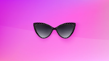 Sunglasses wallpaper. Trendy colors. Fashion background. Summer. Holographic. Rim. Eyeglasses. Party. Poster backdrop. Sunglasses. Tropical. Cat eye rim style. Retro.のイラスト素材