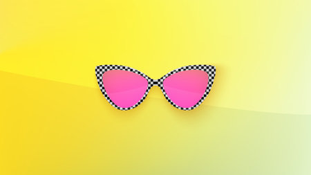 Sunglasses wallpaper. Trendy colors. Fashion background. Summer. Holographic. Rim. Eyeglasses. Party. Poster backdrop. Sunglasses. Tropical. Cat eye rim style. Retro.のイラスト素材