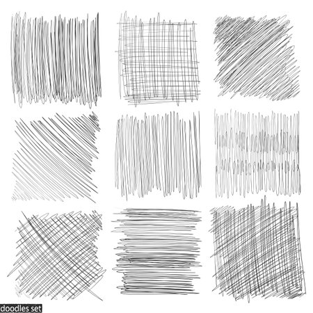 Doodles set. Scribble collection. Ink sketches. Hand drawn effect vector. Scrawl elements. Notebook...