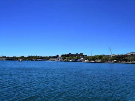 Mandraki Harbour, Rhodes Town, Rhodes, Greeceの写真素材