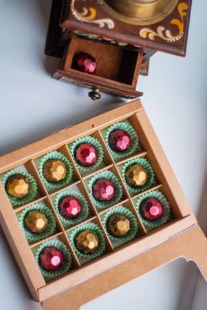 craft handmade festive chocolates sweetsの写真素材