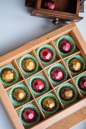 craft handmade festive chocolates sweetsの写真素材