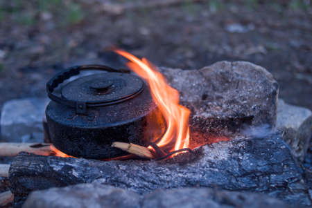 Camping and tourist equipment. For breakfast and dinner on a hike. Cooking food at the stake....