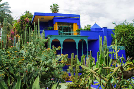 Beautiful Villa Majorelle in Marrakech, Morocco. Garden Majorelle.の写真素材
