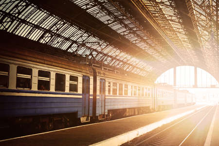 Train at dawnのeditorial素材