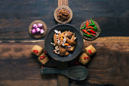 Tahu Gejrot eat original from indonesiaの写真素材