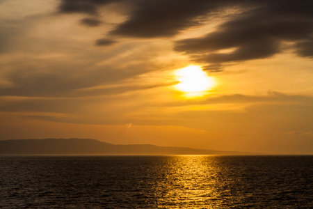 Sunset at the seaの写真素材