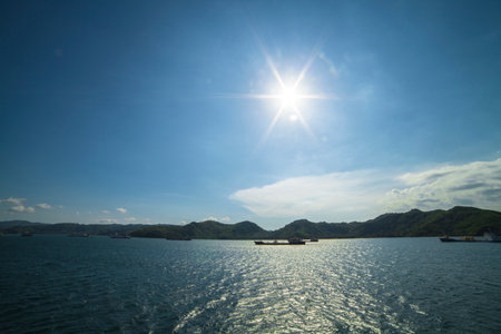 ferry boat sailingの写真素材