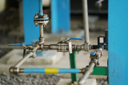 Industrial pipe in Geothermal power plant Productionの写真素材