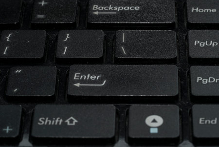 The black computer keyboard close upの写真素材