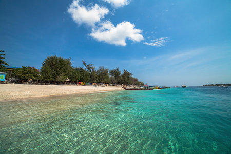 Beautiful sea and coastlines of Gili Trawangan, Lombok, Indonesia.の写真素材