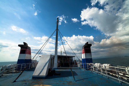 On board ferry at daytimeの写真素材