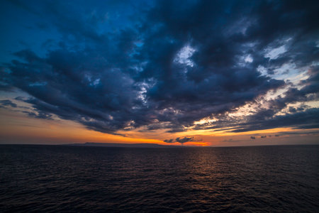 colorful sunset in Lombok, Indonesia