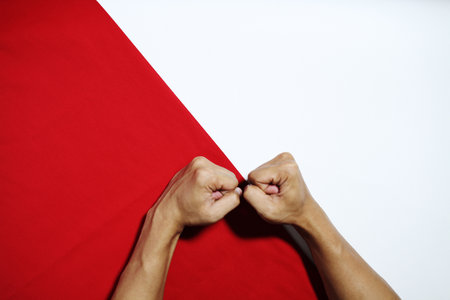 give spirit independence day indonesiaの写真素材