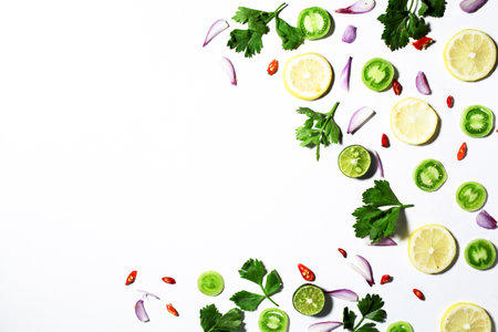 vegetables with a white backgroundの写真素材