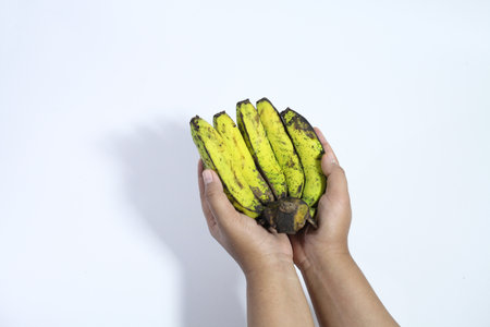 banana with a white backgroundの写真素材