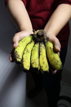 women holding bananasの写真素材
