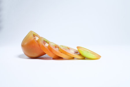 the concept of cut tomatoesの写真素材