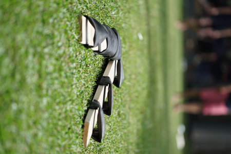 Clogs made of wood for traditional games in Indonesiaの写真素材