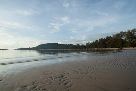 calm beach atmosphere during the day, Belitung Indonesiaの写真素材
