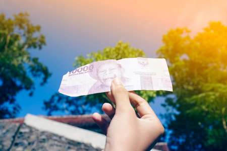 symbol of young people giving with money