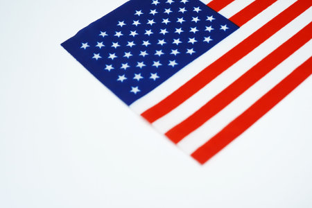 American flag isolated on white backgroundの写真素材