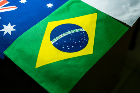 Brazil flag of the participating countries in the international championship tournamentの写真素材